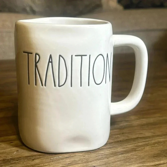 RAE DUNN CERAMIC “TRADITION” TEA/COFFEE CUP/MUG - Picture 1 of 5